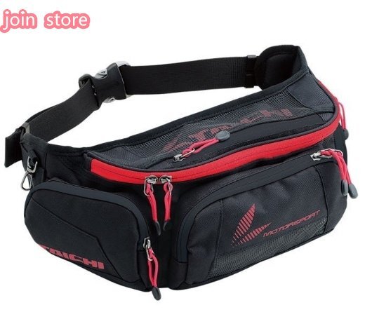 新品未使用　 着回しオートバイ レーシングバッグ ウエストバッグ 装備 ウエストバッグ 黒赤ウエストバッグ
