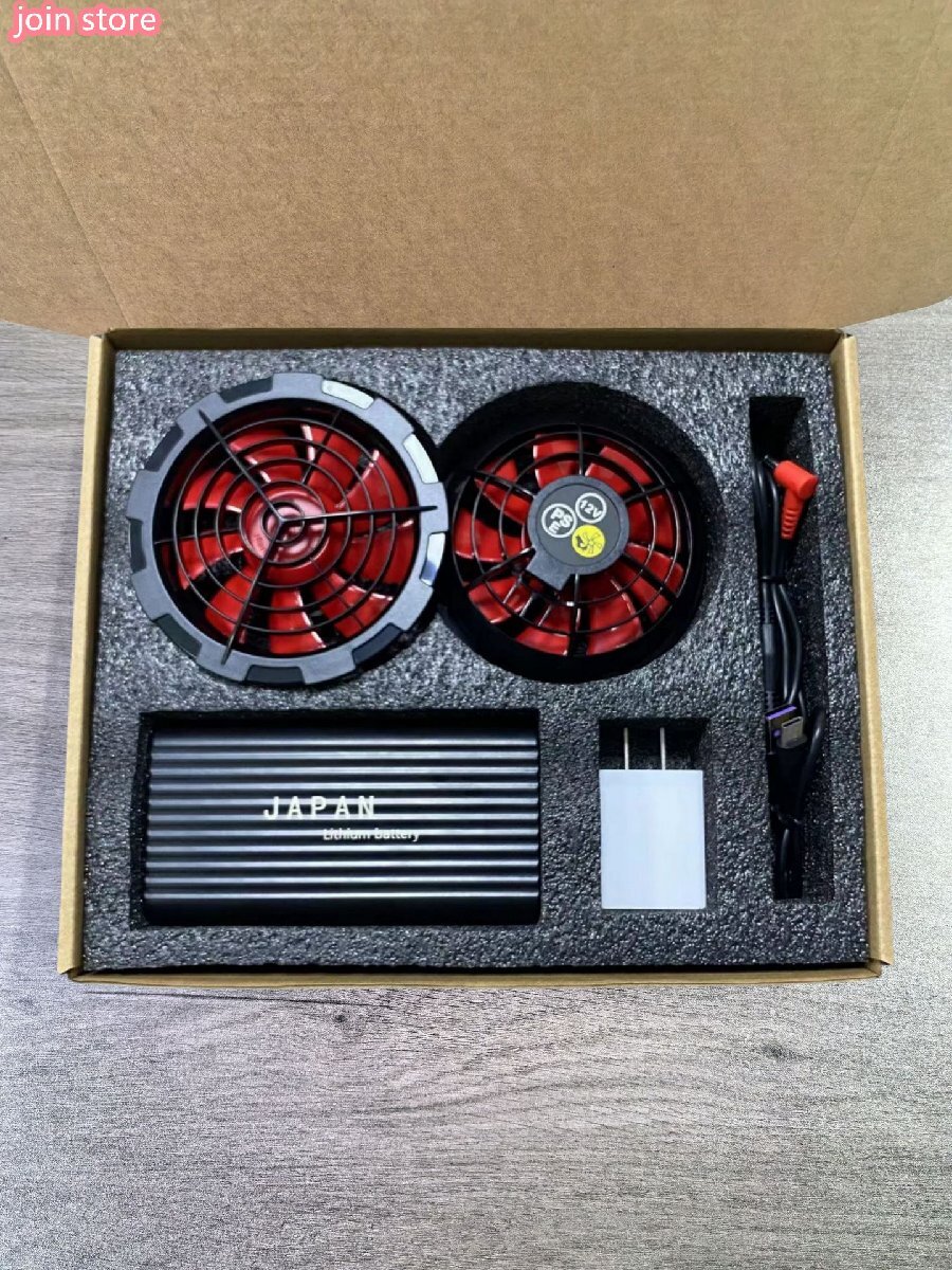 新品【20000mAh大容量空調作業服ファンバッテリーセット】24V超高出力4段階風量調節 穴直径9cmのあらゆる作業通用