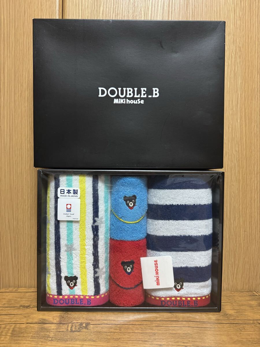 【未使用】DOUBLE B ミキハウス フェイスタオル2枚ミニタオル2枚セット 今治タオル J-833
