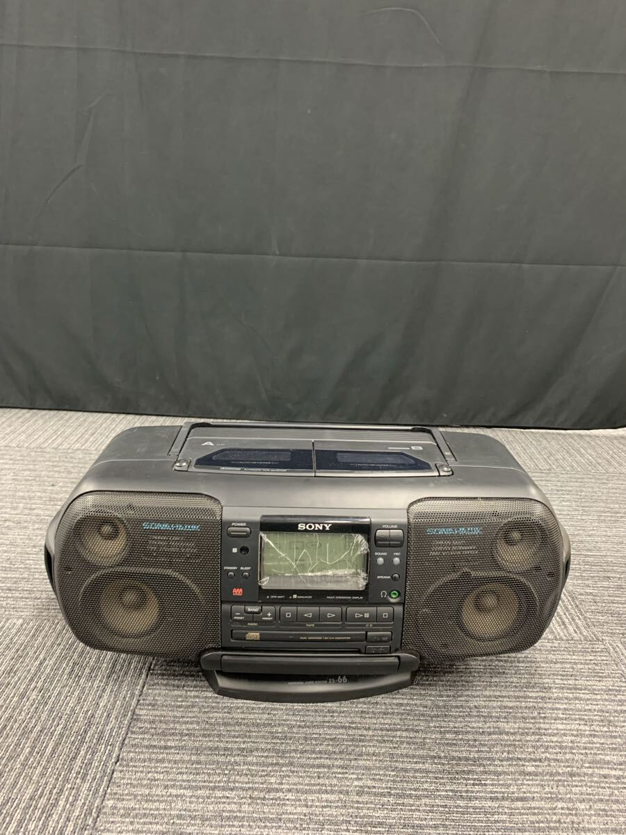 杉本　5月　No.109 SONY ソニー CDラジカセ ZS-66 ダブルカセット オーディオ機器 ラジカセ 通電確認済み 動作不良 画面割れあり 汚れあり