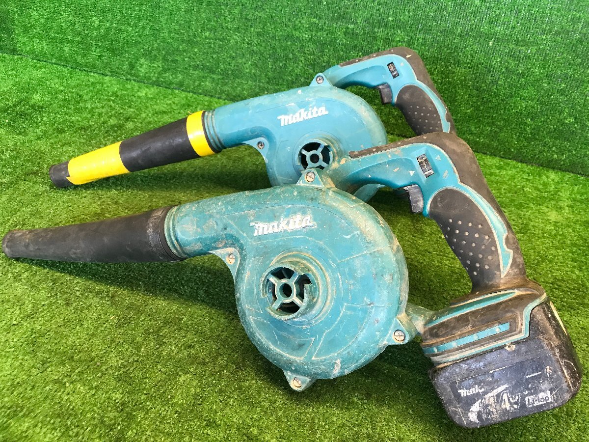 難あり makita マキタ UB143D UB142D 充電式ブロア 2点 まとめ 14.4V ブロワ 送風機 造園 掃除 清掃 電動工具 DIY 中古