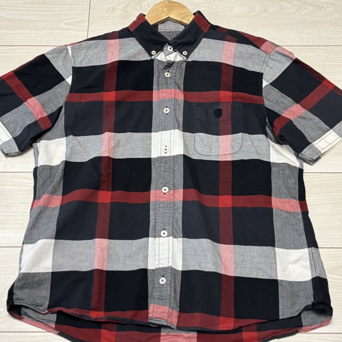極美品/XLサイズ●ブラックレーベルクレストブリッジ BLACK LABEL CRESTBRIDGE 半袖シャツ CBチェック メンズ トップス 夏 サマー