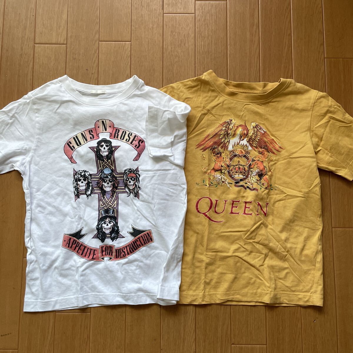 １５０サイズ　GUNS N' ROSES　ガンズアンドローゼズ　QUEEN　クイーン 半袖 Tシャツ　GU　ジーユー　キッズ　ロックTシャツ　２枚セット