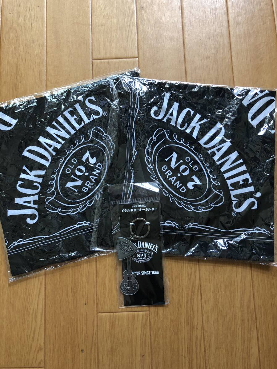 非売品　ジャックダニエル　バンダナ 2枚　メタルギターキーホルダー 　３点セット