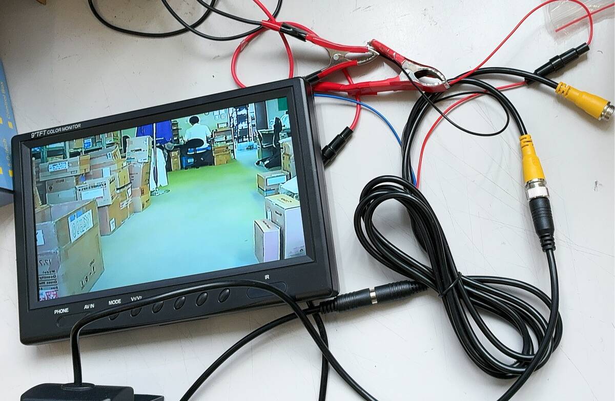 バックカメラ、モニターセット 9インチ大画面モニター 映像ケーブル 24V/12V汎用 