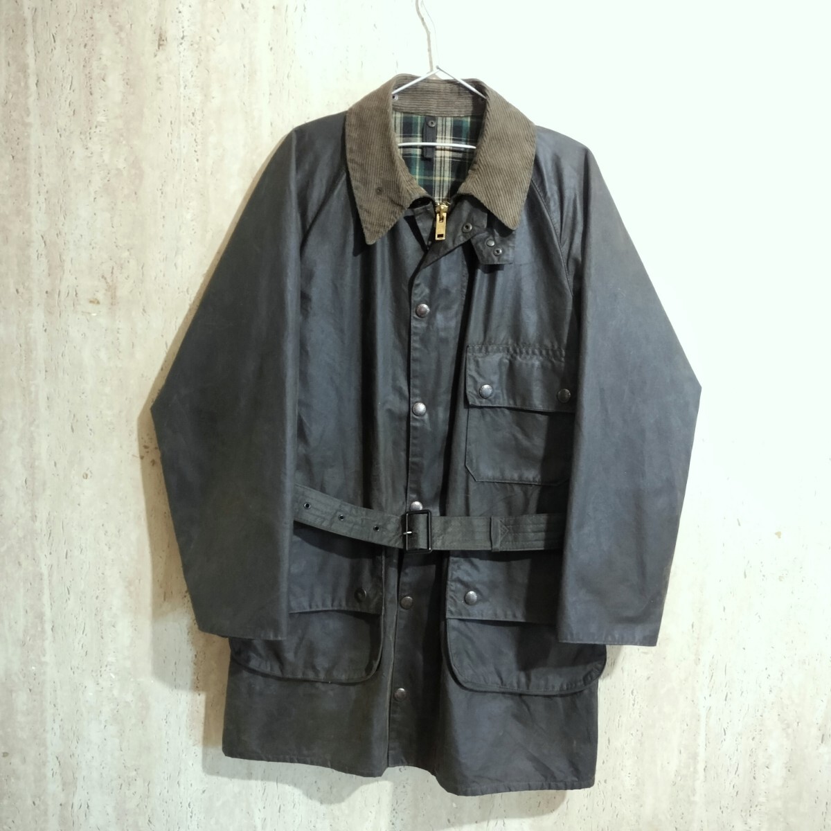 80s BARBOUR SOLWAYZIPPER c40 2crest 1983 オリーブバブアー　ソルウェイジッパー 2クラウン　
