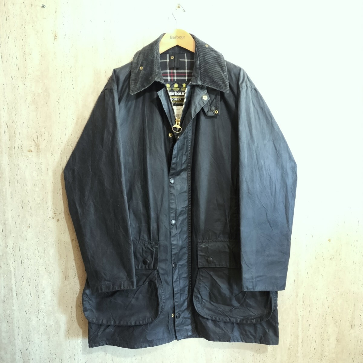 90s Barbour border　c40 バブアー　ボーダー ネイビー　1993