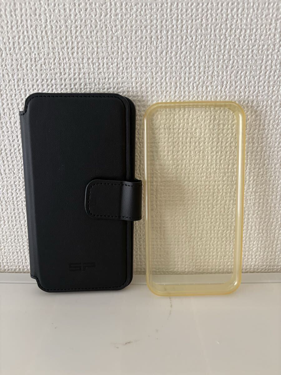 ★ SPコネクト デイトナ iPhoneケース(SPC+)手帳型マグネット式ケース ブラック＆クリア液晶カバー ２個セット 中古美品 ★