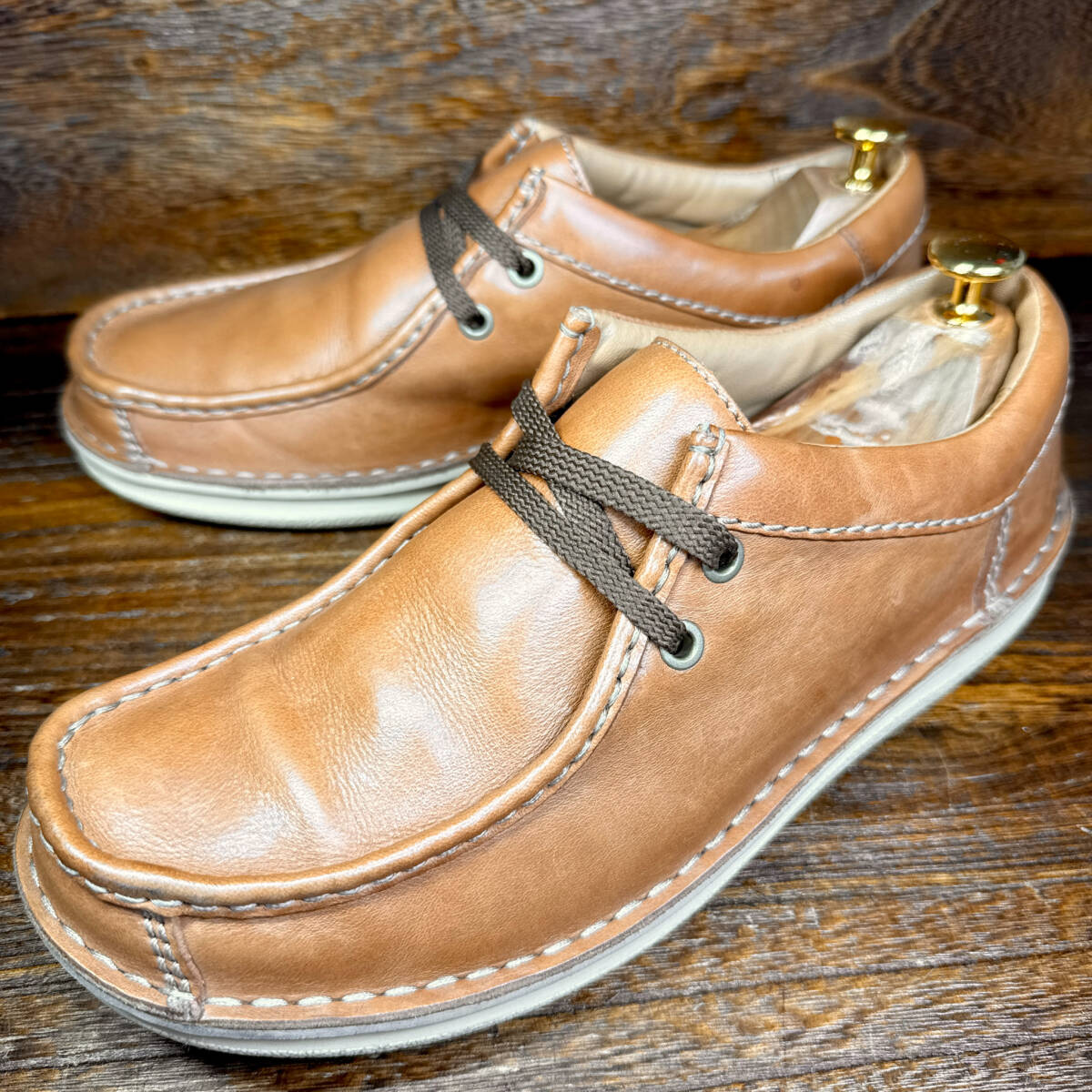 ◆Clarks◆クラークス 25.0cm カジュアルシューズ レザー 革靴 ブラウン メンズ 靴 中古 宅急便 即決