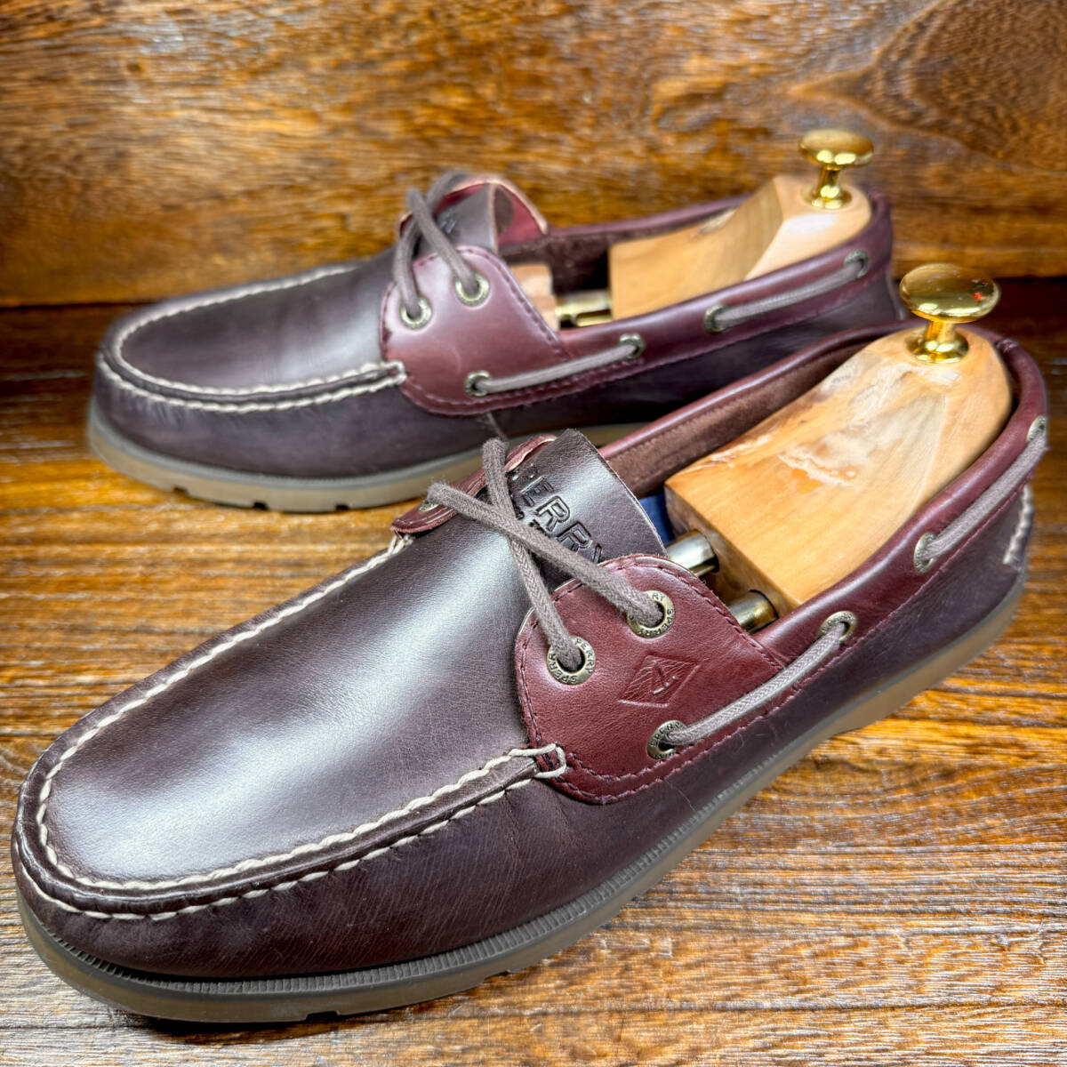 ◆SPERRY TOP-SIDER◆スペリートップサイダー 26.5cm デッキシューズ レザー ブラウン メンズ 靴 中古 宅急便 即決