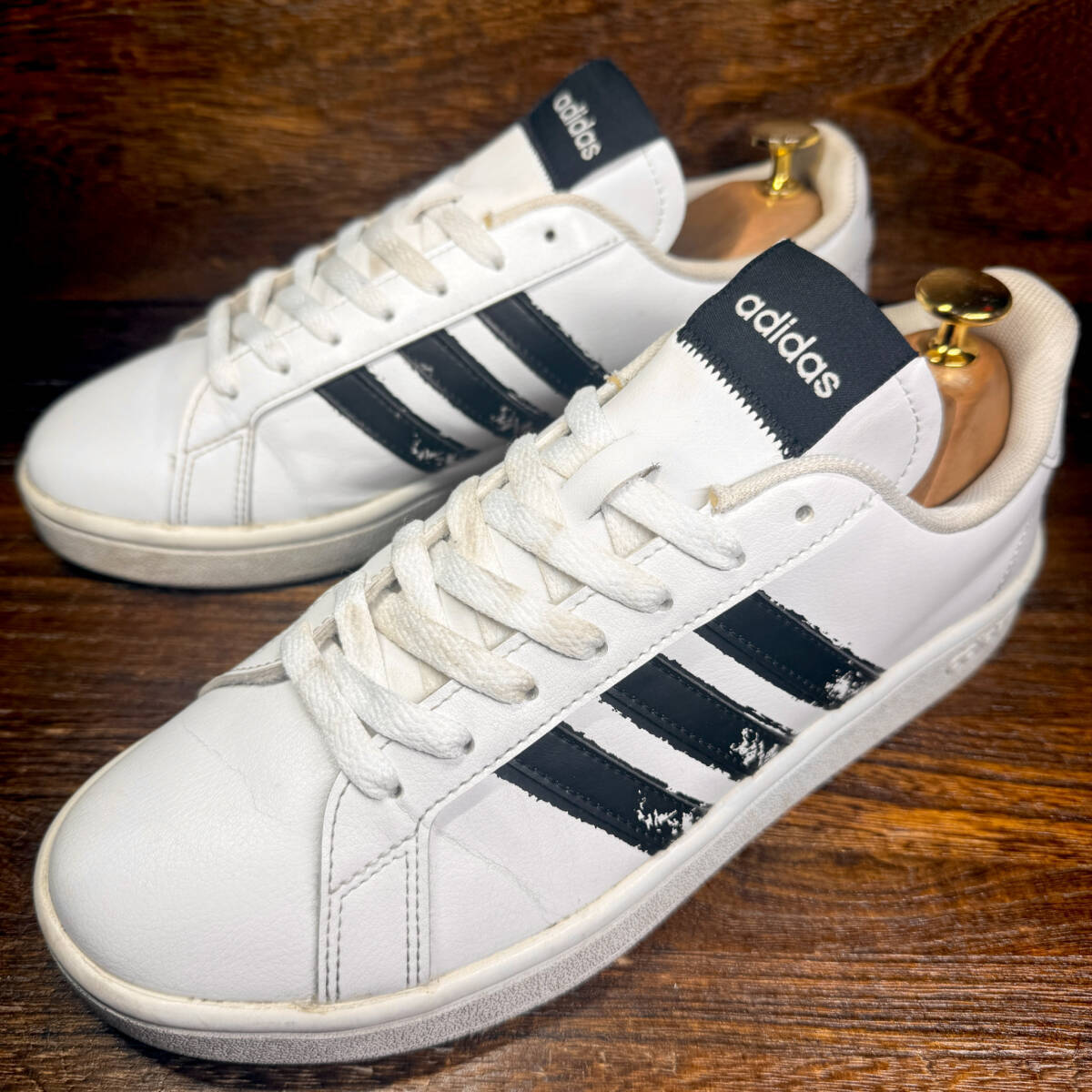 ◆adidas GRANDCOURT BASE BEYOND◆アディダス グランドコート 26.0cm スニーカー メンズ 靴 中古 宅急便 即決