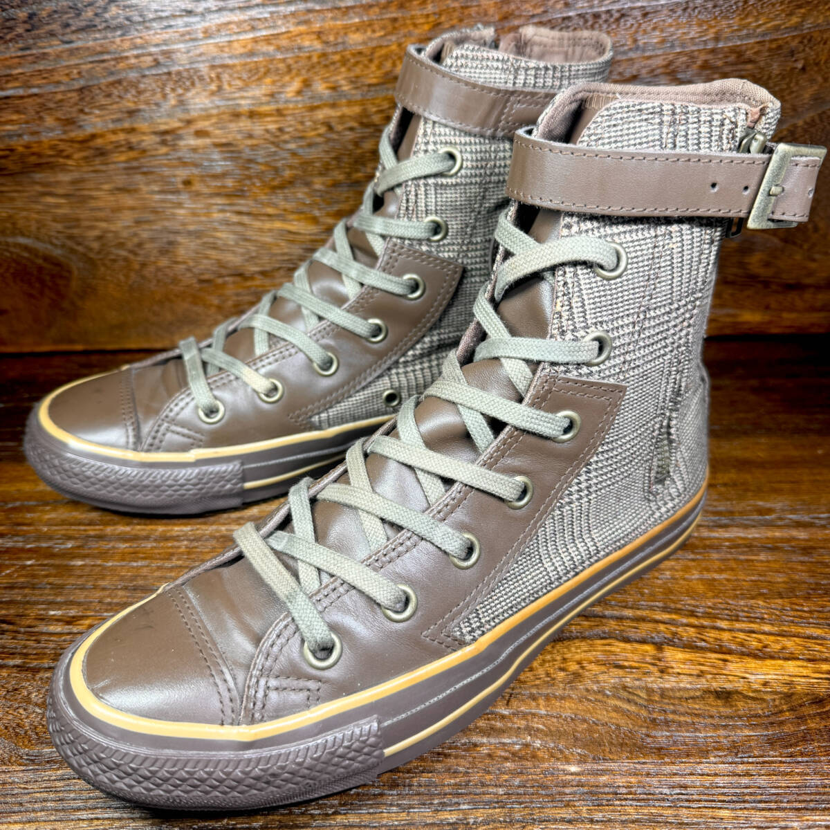 ◆CONVERSE ALLSTAR◆コンバース オールスター 24.5cm ハイカットスニーカー ブラウン メンズ レディース 靴 中古 宅急便 即決