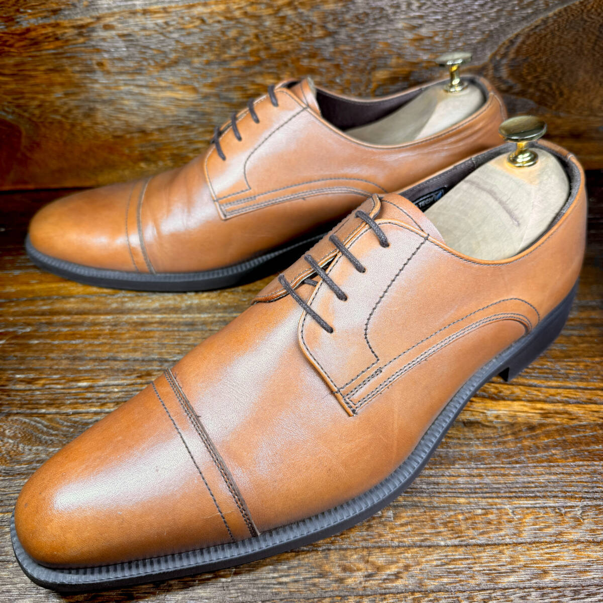 ◆Hawkins◆ホーキンス 27.5cm（3E）ビジネスシューズ レザー 革靴 茶色 ブラウン メンズ 靴 中古 宅急便 即決