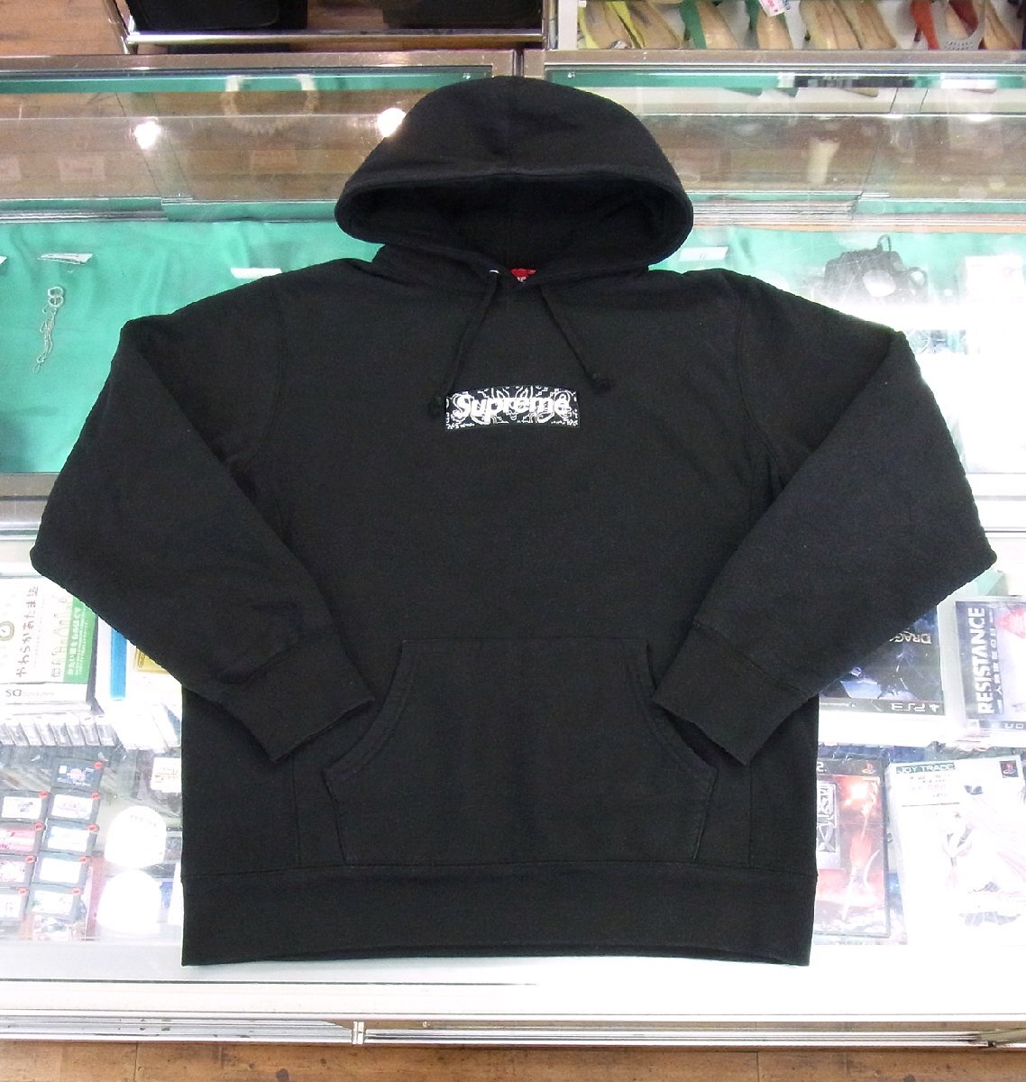 Supreme シュプリーム 19AW Bandana Box Logo Hooded Sweatshirt バンダナ ボックスロゴ フーディー スウェット ブラック サイズL パーカー