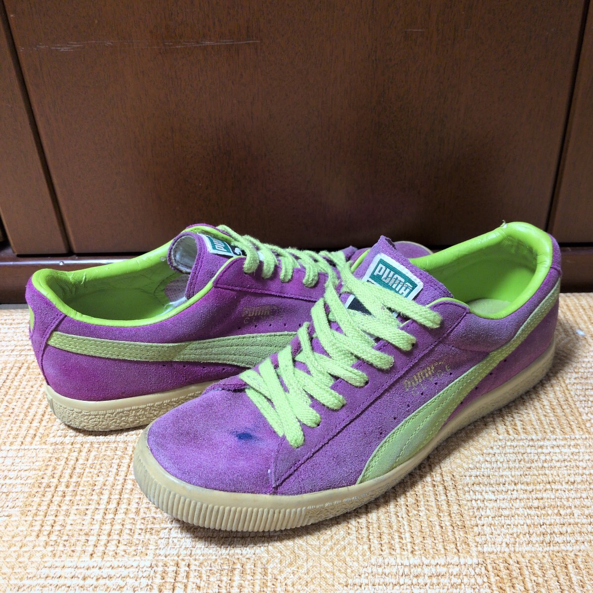 ヴィンテージ PUMA CLYDE スウェード 紫黄緑 SUEDE