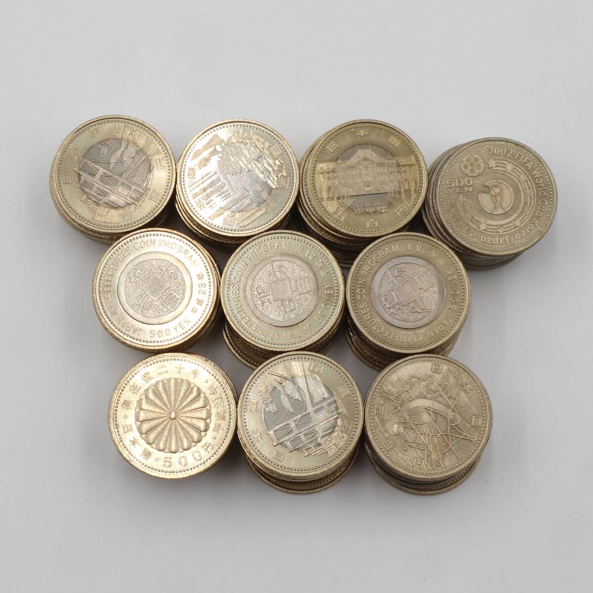 ★旧500円 100枚 まとめ売り/地方自治法施行60周年 72枚/他 28枚 東京オリンピック 2002日韓ワールドカップ他