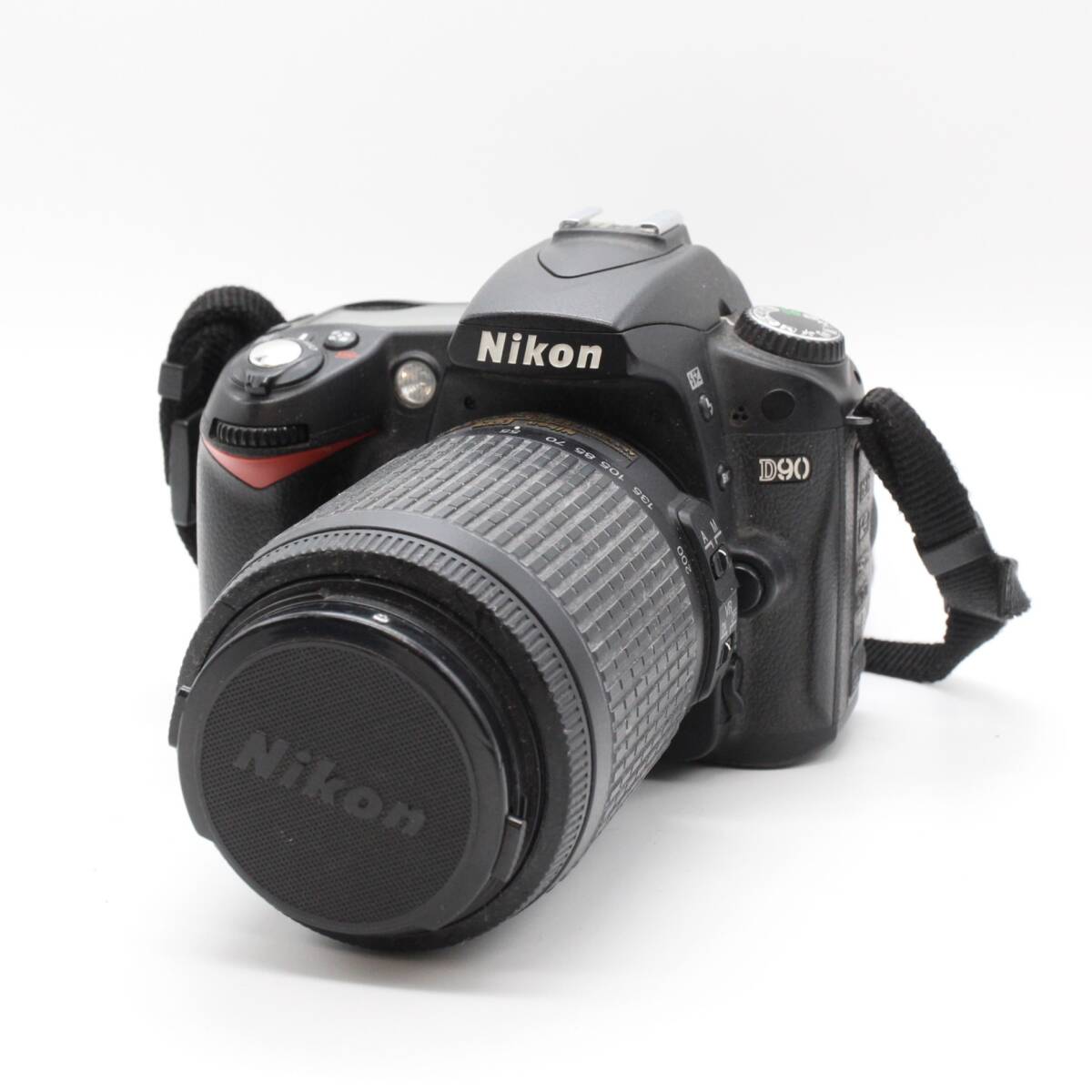 【Nikon ニコン】 D90 デジタル一眼レフカメラ ボディ AF-S DX NIKKOR 55-200mm F4-5.6G ED レンズ バッテリーグリップ MB-D80 ブラック