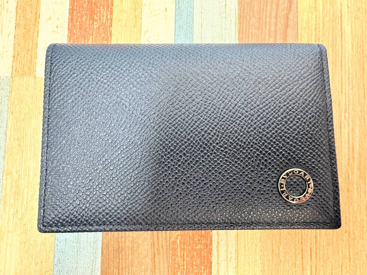 【SK】未使用品 BVLGARI ブルガリ レザー ロゴアクセント カードケース BLG30400 メンズ 名刺入れ ハイブラ ビジネスアイテム