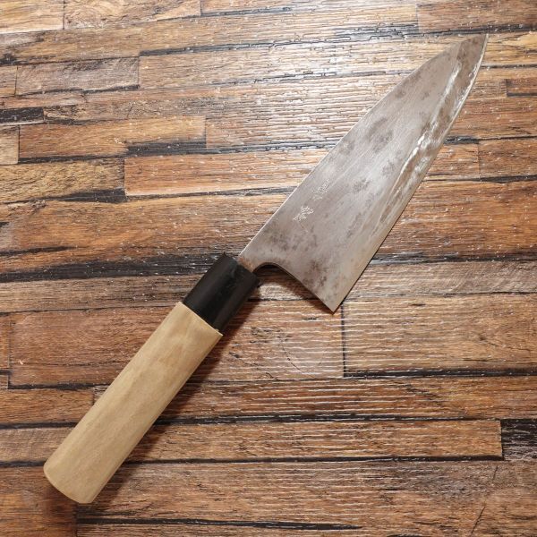 善定 出刃包丁 研ぎ済 ハガネ 片刃 155mm