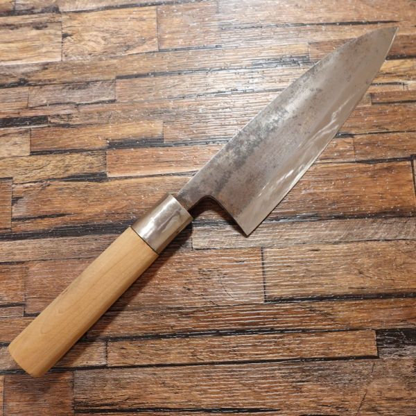 堺義彦 出刃包丁 研ぎ済 特製 ハガネ 6寸強 片刃 185mm