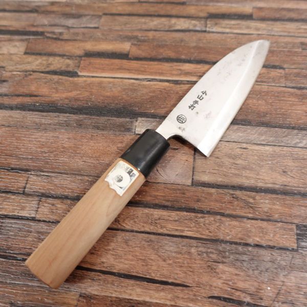 小山 アジ切包丁 研ぎ済 小山手打 伝 小出刃包丁 アジ切り 鯵切り 130mm