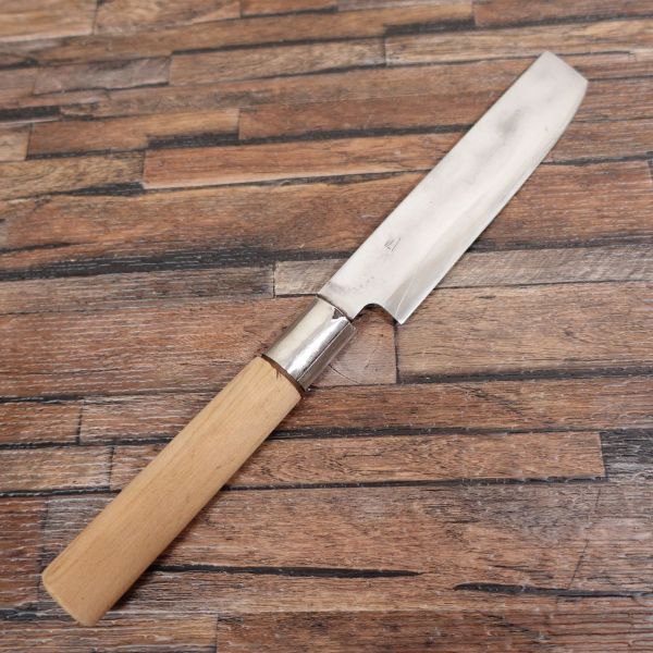 カネ重 小薄刃包丁 研ぎ済 谷川別作 小菜切包丁 片刃 菜切り 150mm