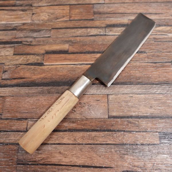 関孫六 薄刃包丁 研ぎ済 黒錆仕上げ 片刃 菜切り ハガネ 165mm