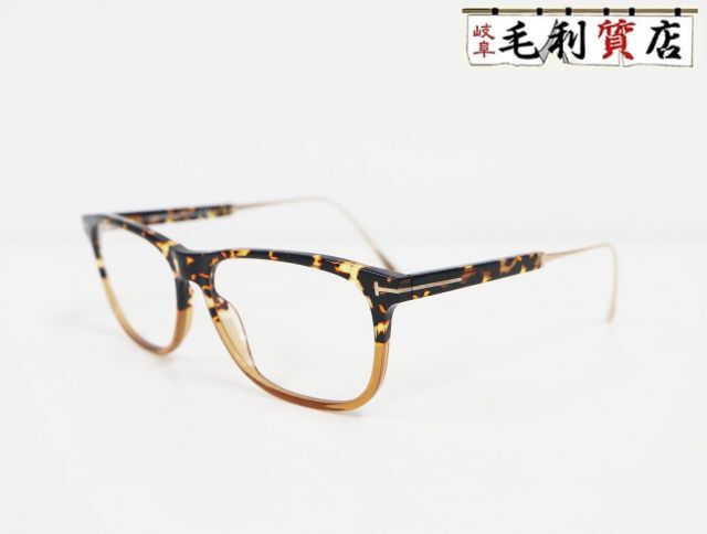 トムフォード TOM FORD TF5589-B ブラウン ゴールド 眼鏡 度無し メンズ【中古】メガネ