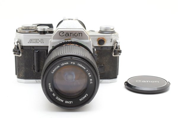 ADS8973★ 現状品 ★ キヤノン CANON AE-1 FD 135mm F3.5 S.C ボディ フィルム レンズ