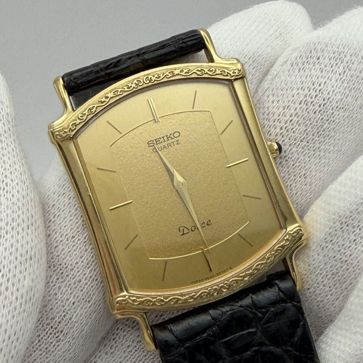 【1円〜】SEIKO DOLCE セイコー ドルチェ K14×SS ゴールド文字盤 金無垢 総重量21.6g K300P