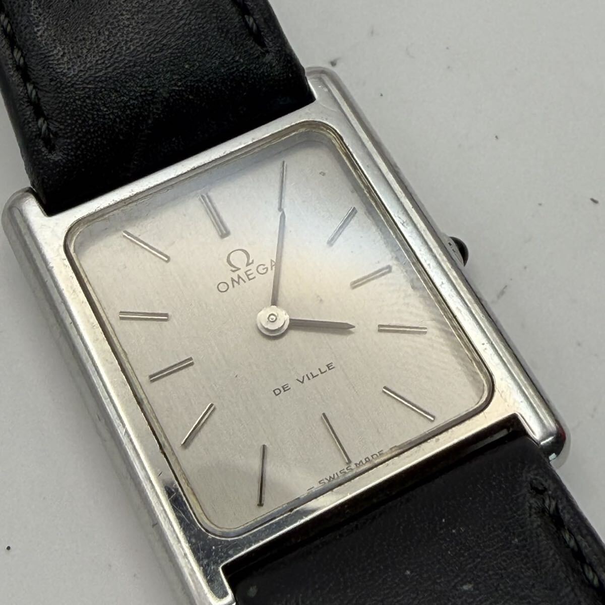 【1円〜】 OMEGA オメガ デビル De Ville シルバー文字盤 QZ 腕時計 I004K