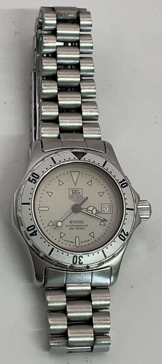 1円〜 タグホイヤー TAG HEUER 2000 Professional 200M 白文字盤 クォーツ レディース 腕時計 WK1312系 電池切れ　S293P