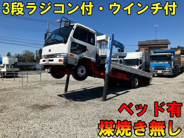 返金保証付:コンドル タダノ ハイジャッキクレーン 3段ブームラジコン付 ウインチ付 ベッド有 煤焼き無し ※ユニック