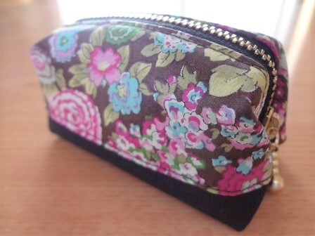 *ハンドメイド*リバティ*Elysian/ブラウンピンク*エリジアン*ミニポーチ*