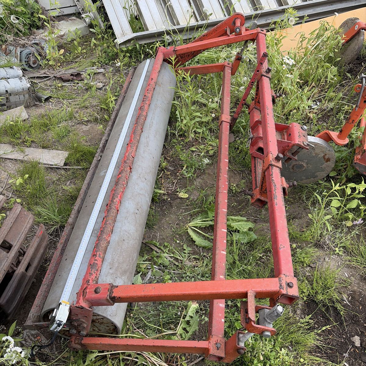 　　鎮圧ローラー 作業幅約1600mm トラクター 麦踏み 整地 ロータリー パーツ 部品 農機具 中古配送は送料相談お願い 青森十和田市