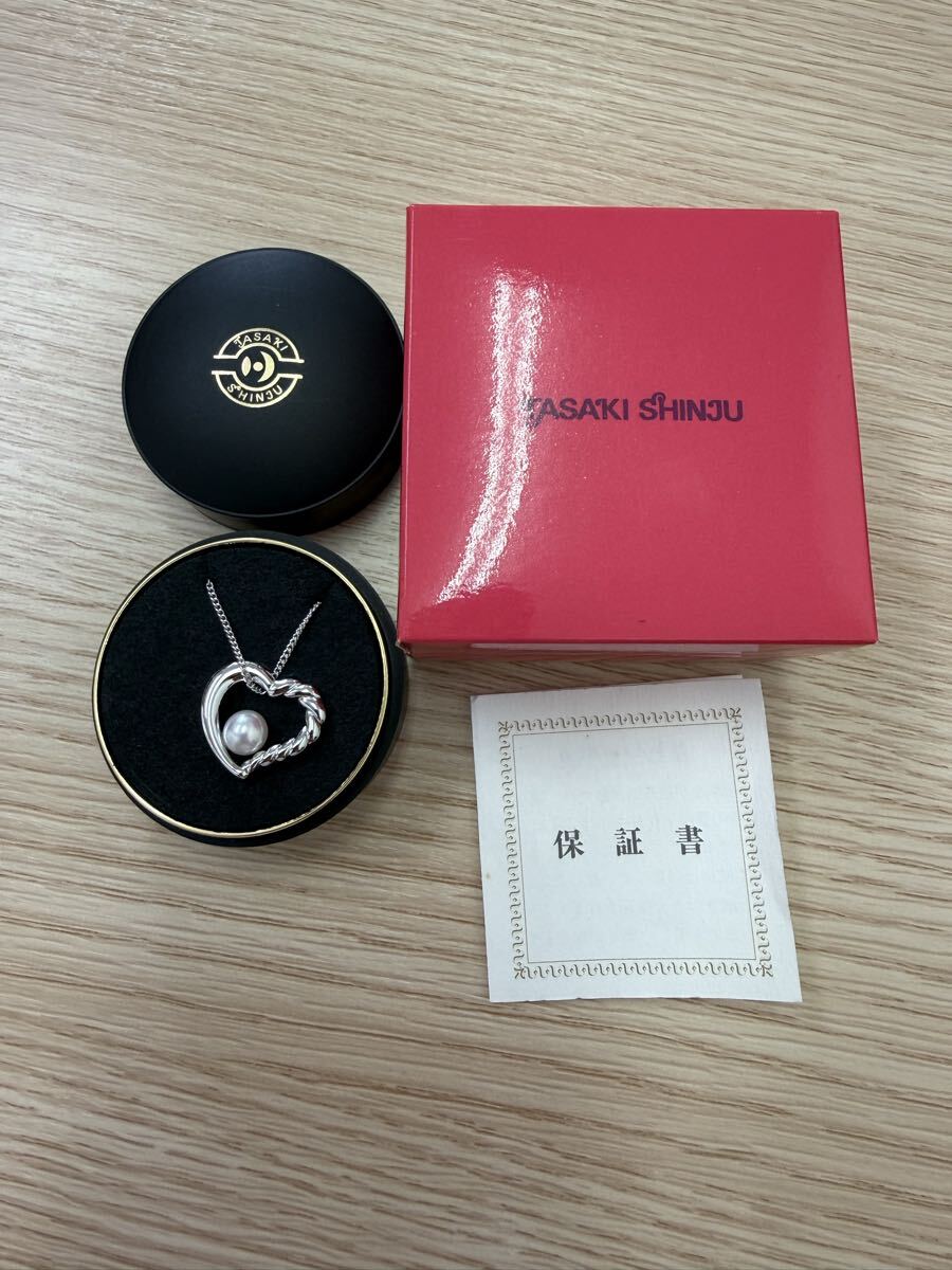 【新品未使用】TASAKI タサキ あこや真珠 オープンハート シルバーネックレス パール 箱・保証書付き レディースアクセサリー