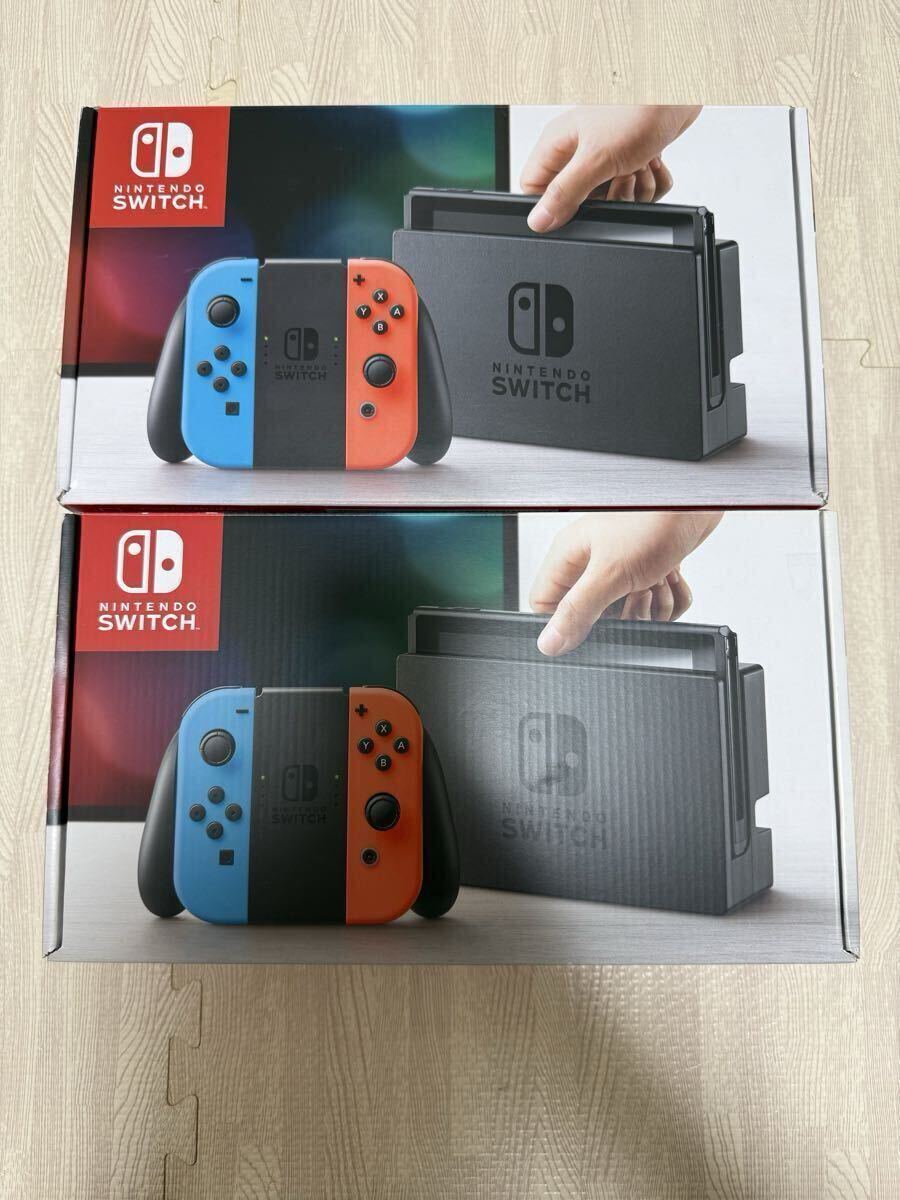 Nintendo Switch 本体 2台セット ネオンブルー/ネオンレッド HAC-001 付属品多数 ジョイコン追加あり 1台縦線あり 動作確認済み