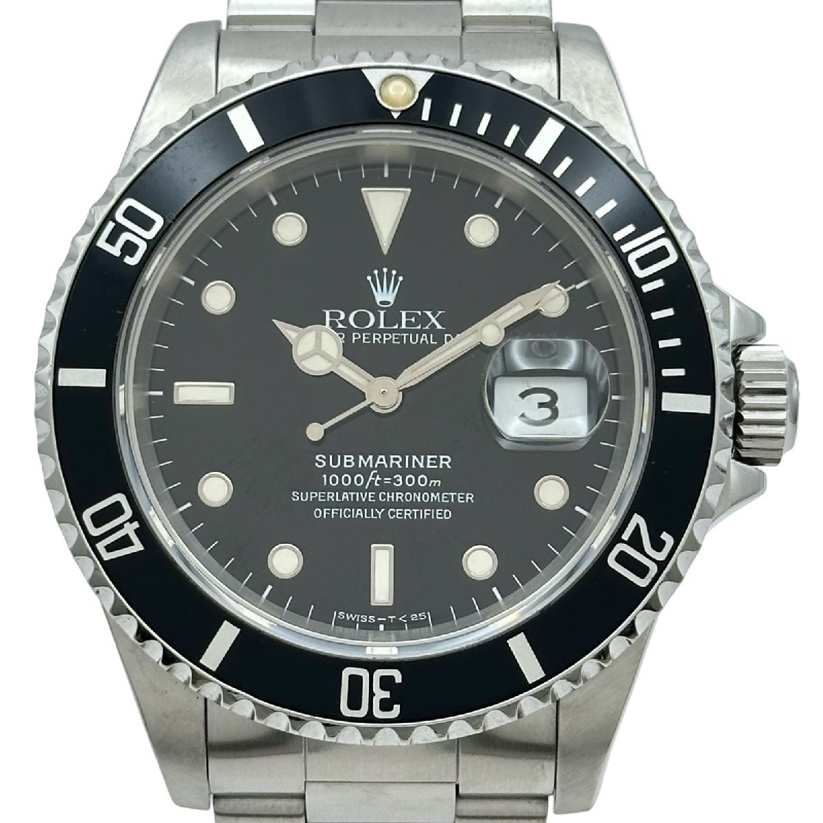 ロレックス ROLEX サブマリーナ 16610 ブラック ステンレススチール 腕時計 メンズ 中古