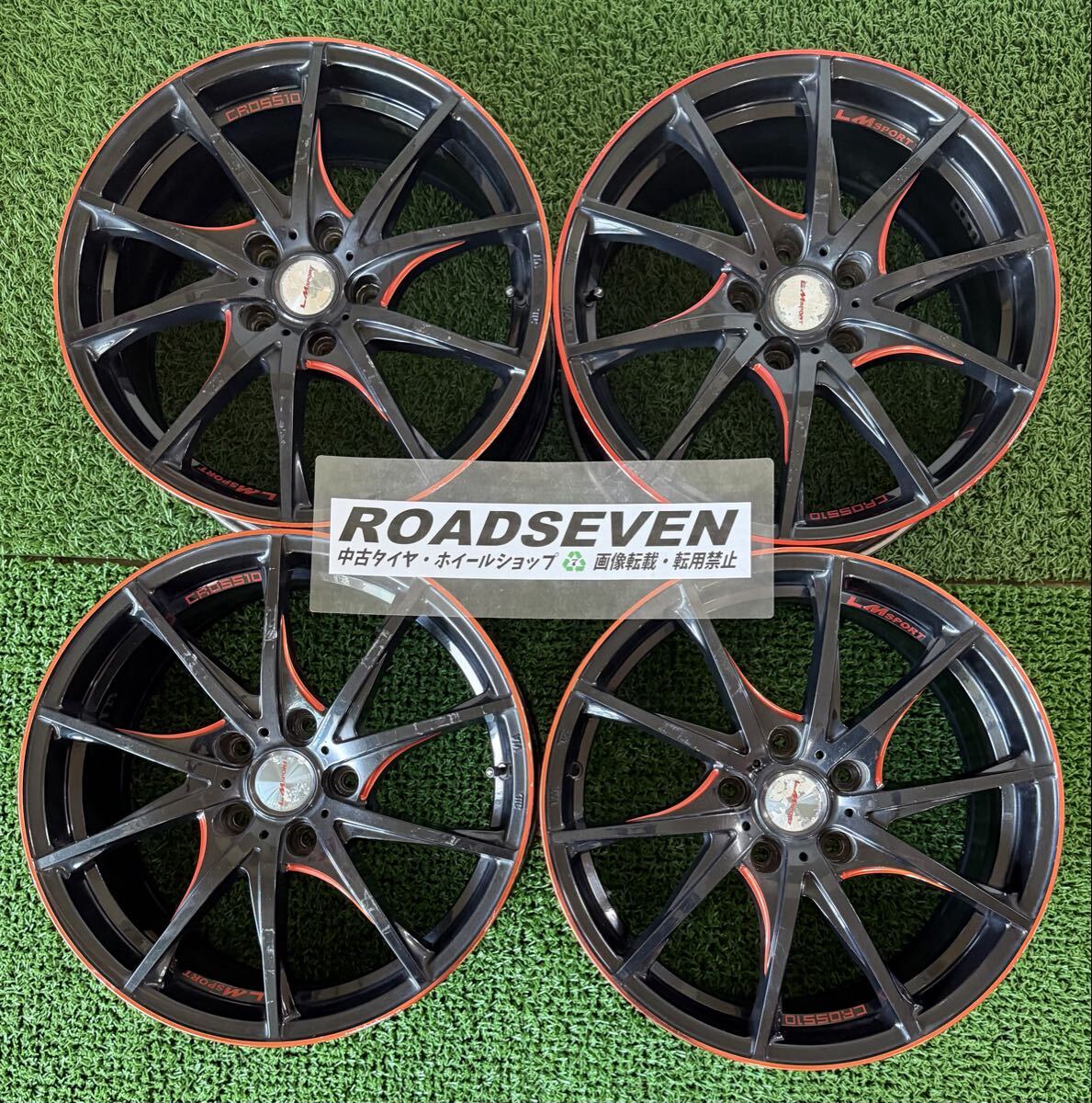 ◆LEHRMEISTER LM-SPORT CROSS10 ◆17×7.5J +50 PCD114.3(5H) ハブ径:約73mm 4本Set 中古アルミ ◆送料無料(一部地域を除く)