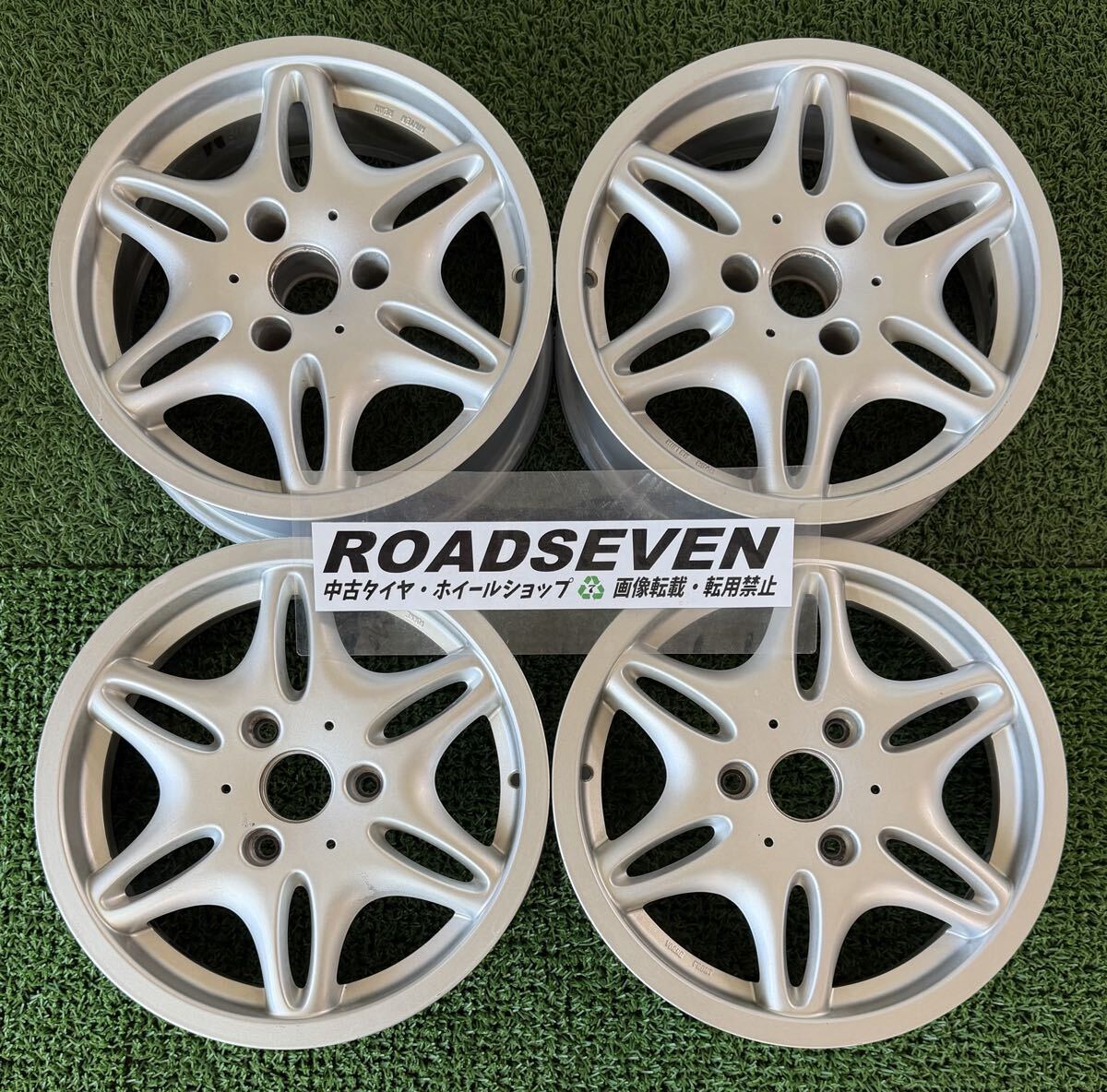 ◆SMART スマート 純正 ◆15×4J(+27)/5.5J(-1) PCD112(3H) ハブ径:約57mm 4本Set 中古アルミ ◆歪み等有 ◆送料無料(一部地域を除く)