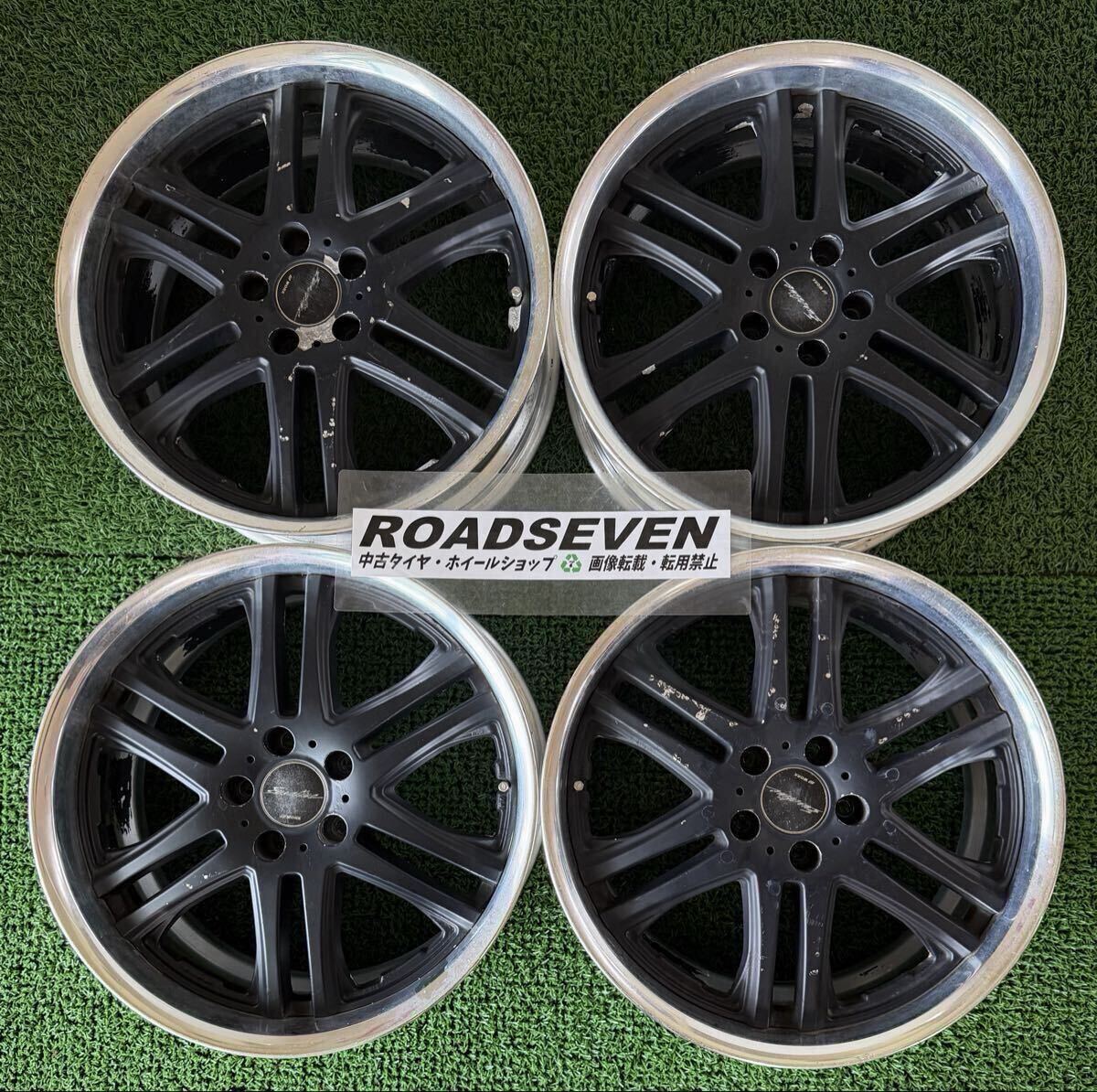 ◆WORK Euroline ETR ◆19×8.5J +39/+50 PCD114.3(5H) ハブ径:約73mm 4本Set 中古アルミ ◆歪み等有ジャンク品◆送料無料(一部地域を除く)