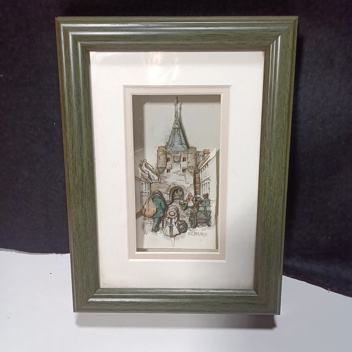 ELBURG 3Dアートフレーム シャドウボックス 街並み 風景画 額装　中古品現状渡し
