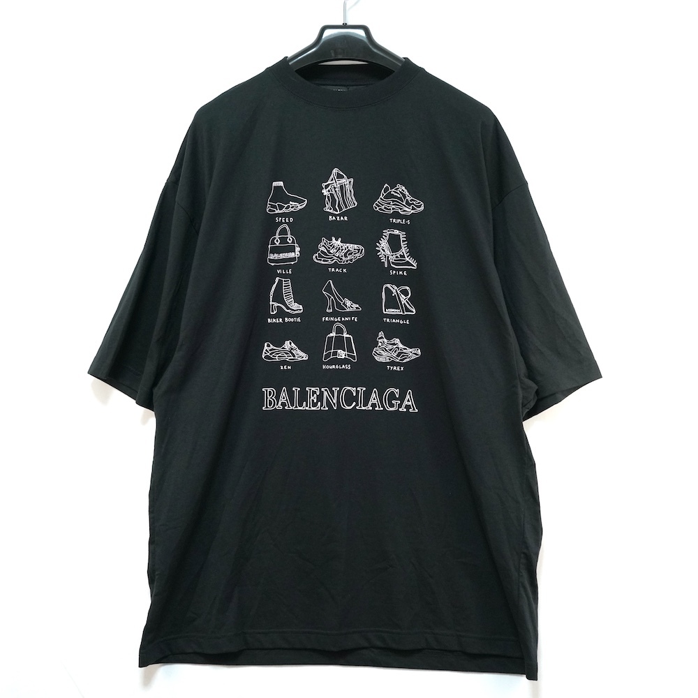BALENCIAGA バレンシアガ アイコン グラフィック オーバーサイズ Tシャツ ブラック XXSサイズ 641614 TJV80