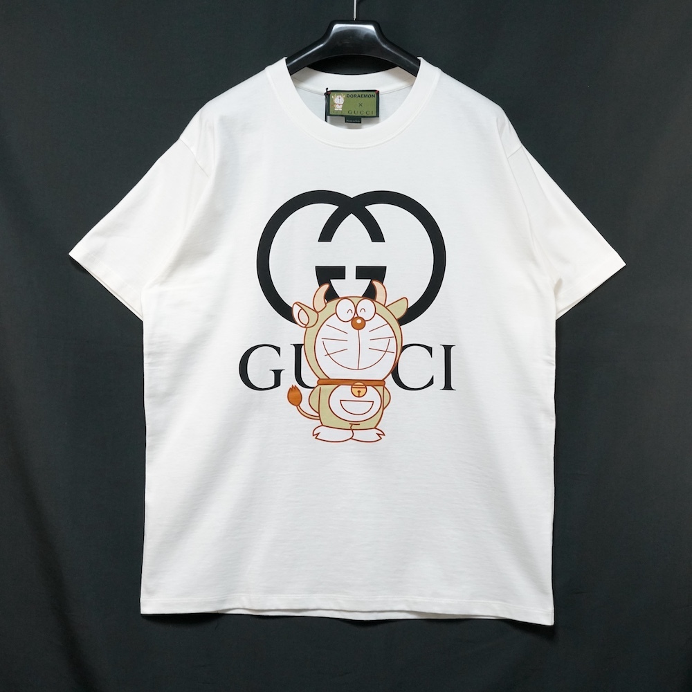 GUCCI グッチ DORAEMON ドラえもん コラボ 牛ドラえもん プリント Tシャツ ホワイト Sサイズ 616036 XJDEY