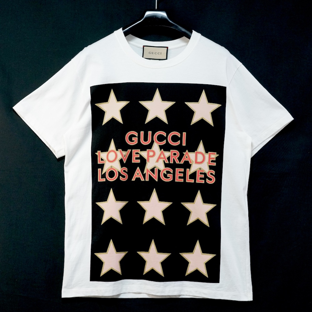 GUCCI グッチ Love Parade Los Angeles ラブパレード ロサンゼルス プリント Tシャツ ホワイト XSサイズ 548334XJEQI