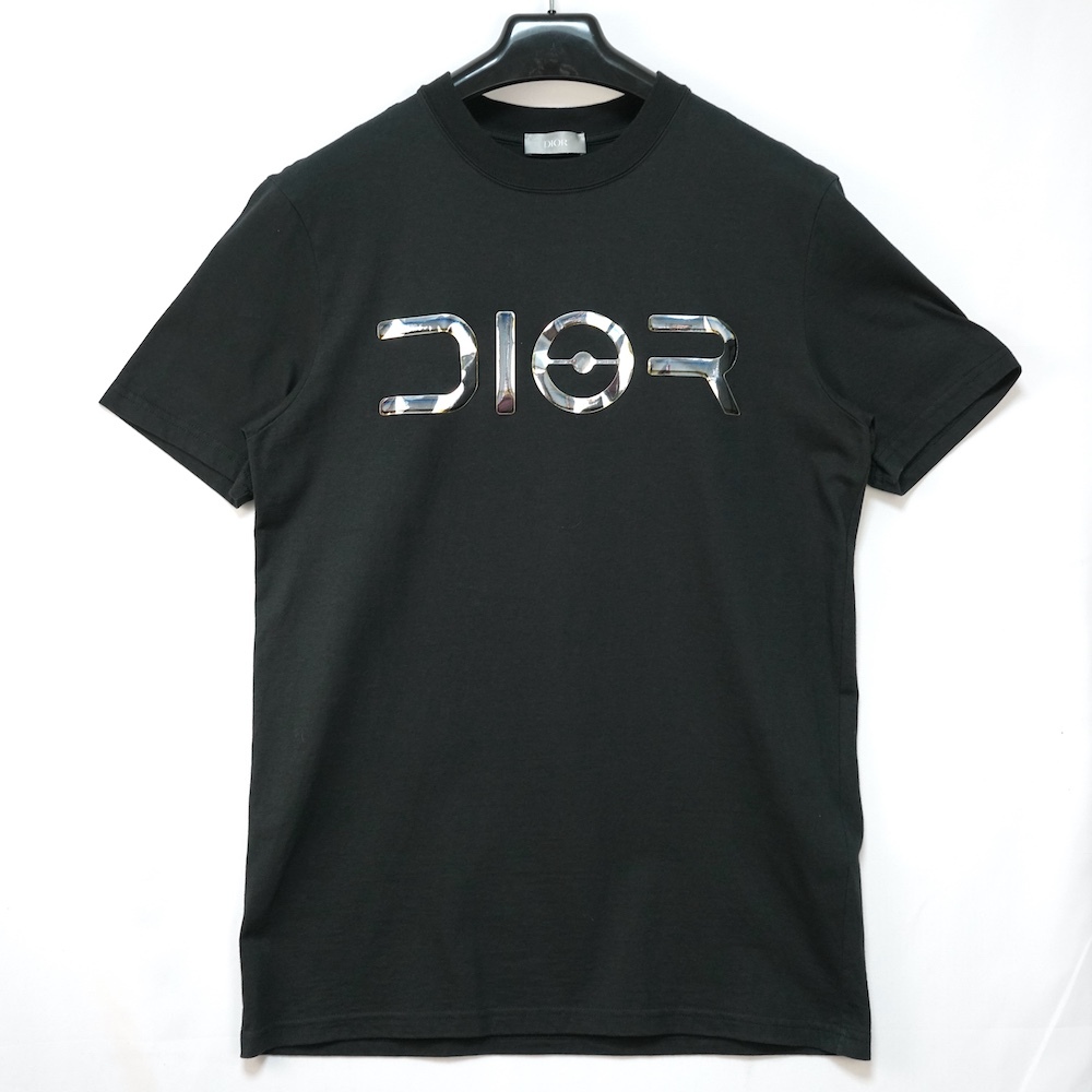 DIOR HOMME ディオールオム SORAYAMA HAJIME 空山基 コラボ メタリック ロゴ プリント Tシャツ ブラック XSサイズ 933J640A0533