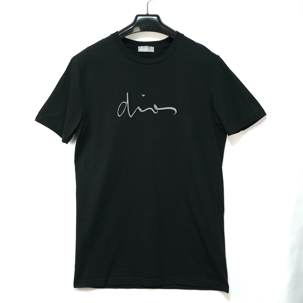 DIOR HOMME ディオールオム シルバー ロゴ エンブロイダリー Tシャツ ブラック XSサイズ 733J603W3610