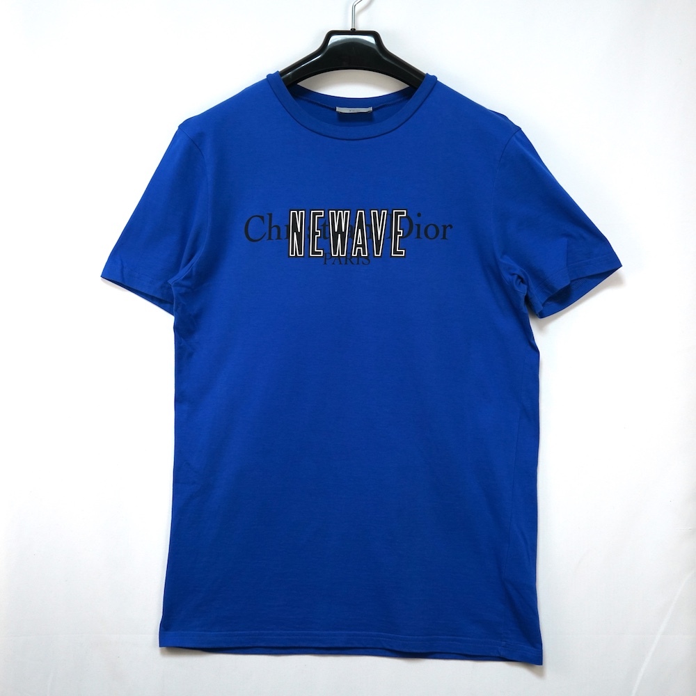 DIOR HOMME ディオールオム 17SS NEWAVE ロゴ プリント Tシャツ ブルー XSサイズ 733J603I8612
