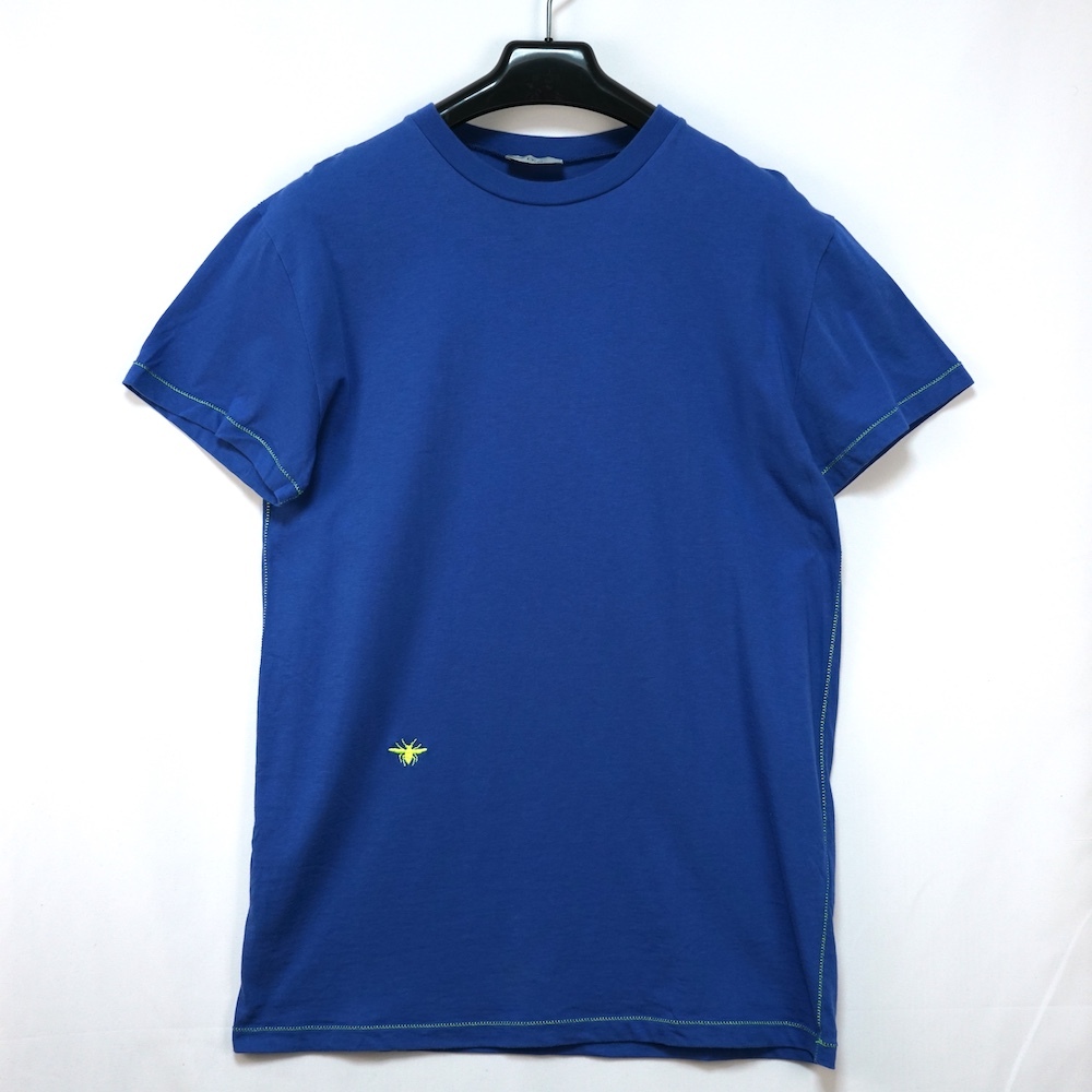 DIOR HOMME ディオール オム Bee エンブロイダリー Tシャツ ブルー XSサイズ 563J616B0326