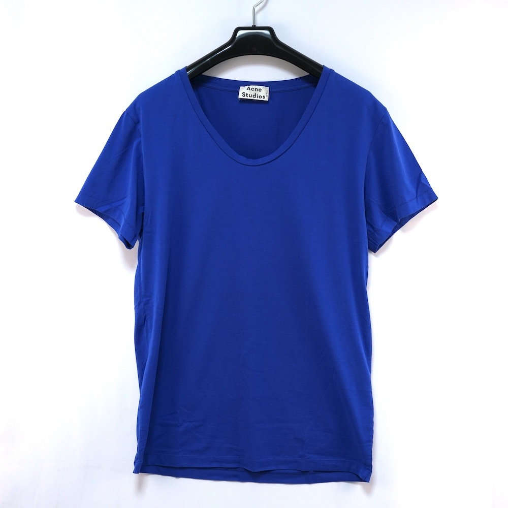 Acne Studios アクネ ストゥディオズ Uネック コットン Tシャツ ブルー XSサイズ 25A121